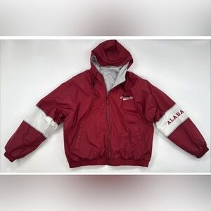 Vintage Alabama Crimson Tide Mens XL Reversible Jacket Hooded Windbreaker Lined
